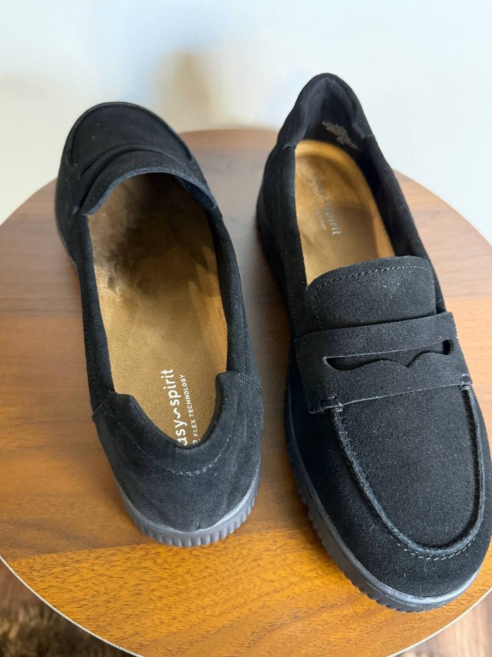 Easy Spirit Karin Eflex Slip‑On Loafers – Black Suede – Size 9W – New in Box
