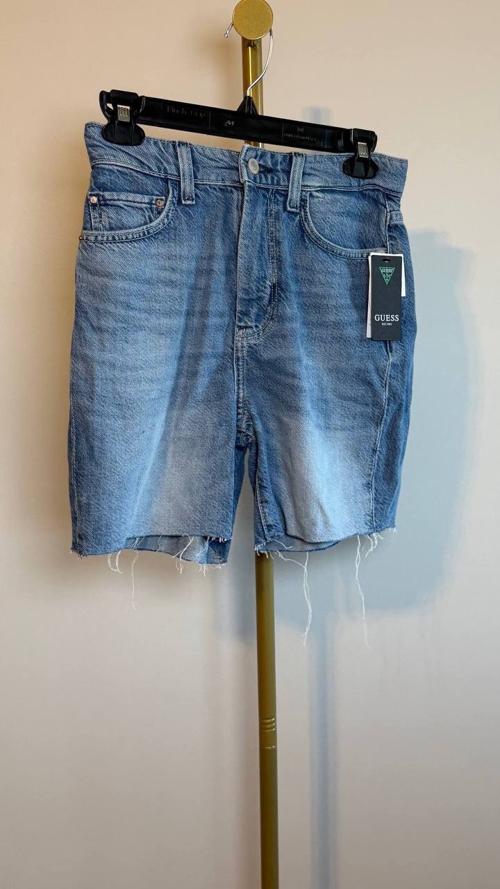 Guess Eco 80s Pedal Denim Shorts Blue 26 NWT $89