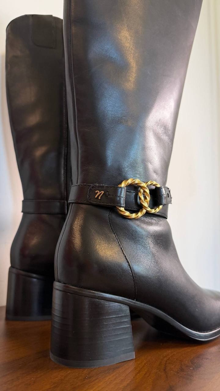 Naturalizer Isabeau Wide Calf Knee High Boots Black 9M Leather $290 NWB