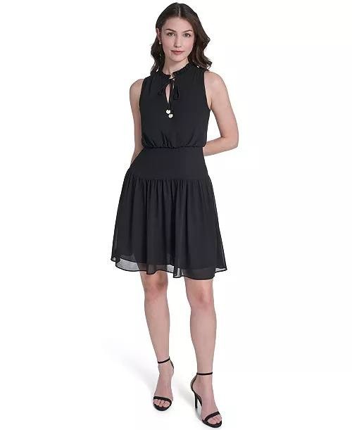Vince Camuto Women’s  Fit & Flare Mini Dress Black 12 NWT $148