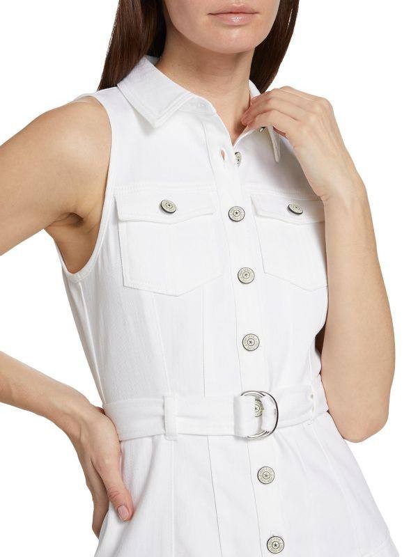 Cinq à Sept Moxie Denim Mini Shirtdress White 8 NWT $445 – Modern Chic