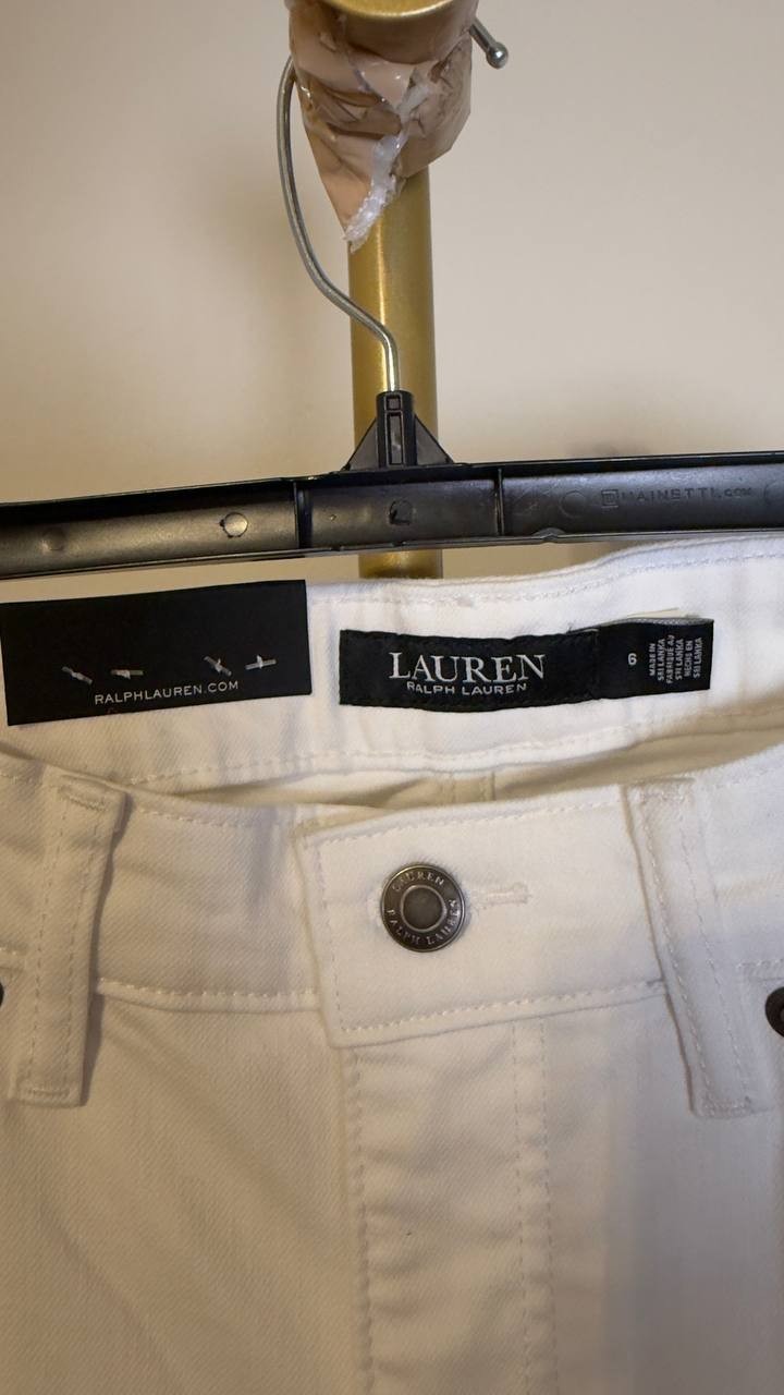 Lauren Ralph Lauren Mid‑Rise Straight Jeans White 6 NWT $125