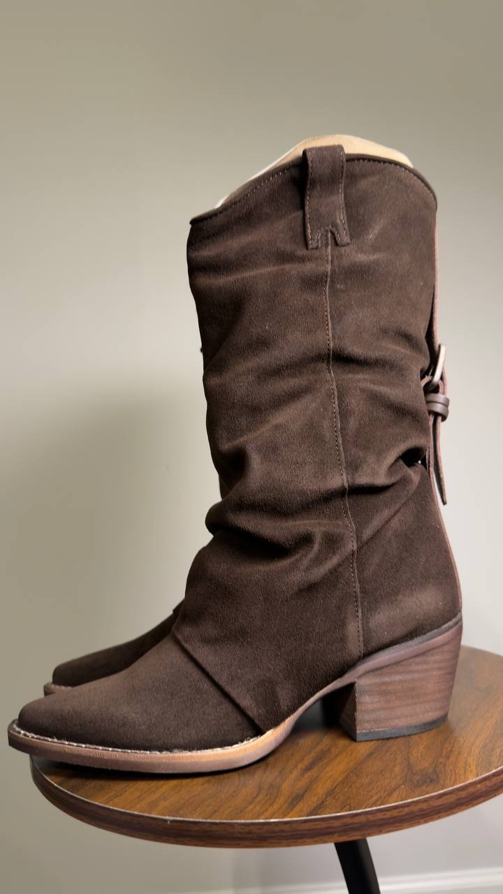 Steve  Madden  Aldora  Western  Slouch  Boots  Brown  Suede  9.5  New  $189