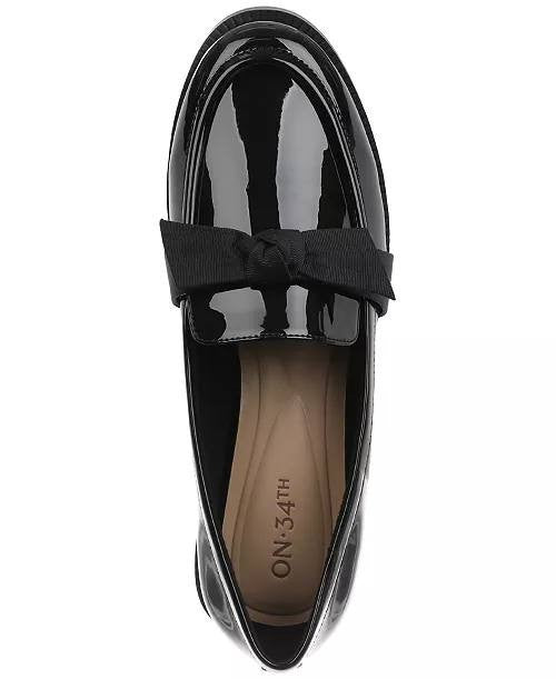 On•34th Women’s Bow Loafers 6.5M Black Man-Made – New in Box MSRP $69.90