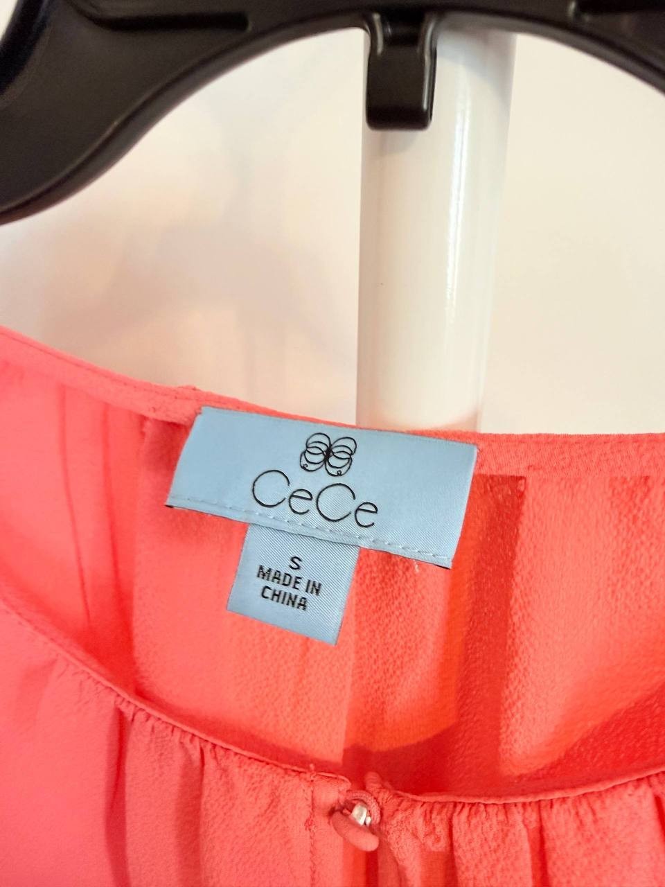 CeCe Short‑Sleeve Drop‑Shoulder Wide Scoop‑Neck Blouse – Size S – NWT – $69