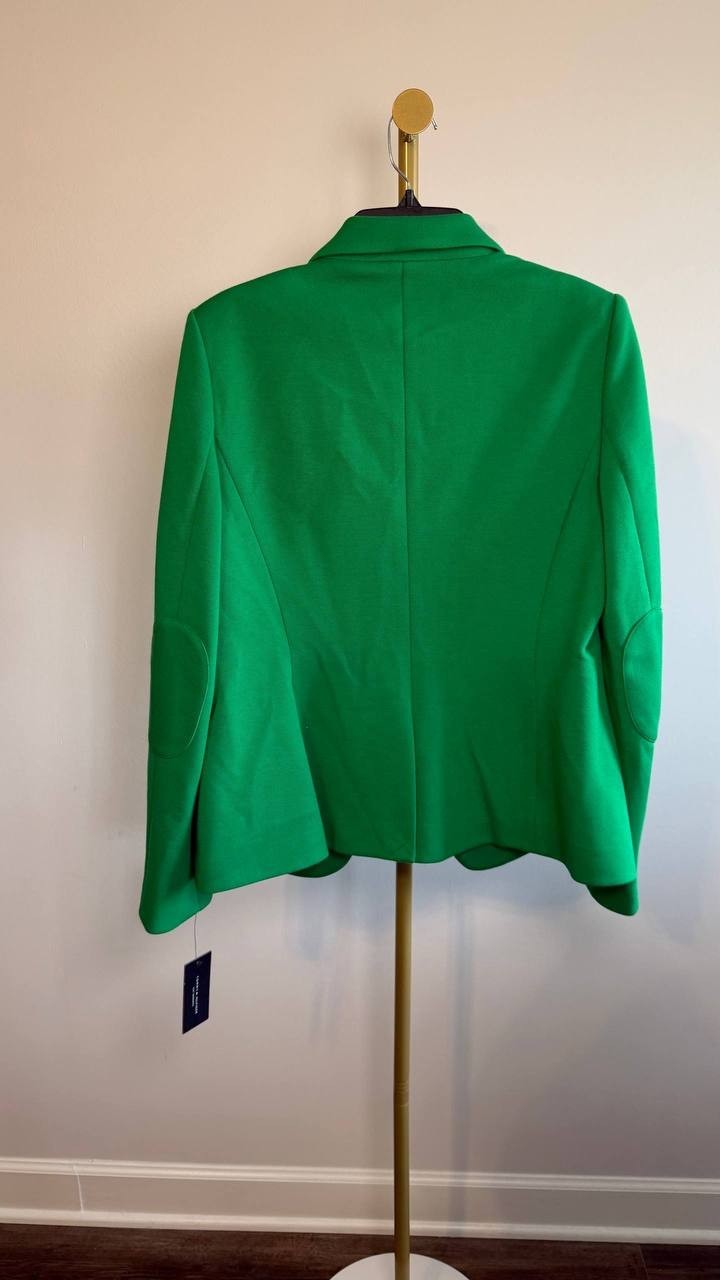 Tommy Hilfiger Scuba Peak‑Lapel Long‑Sleeve Blazer Green 14 NWT $139