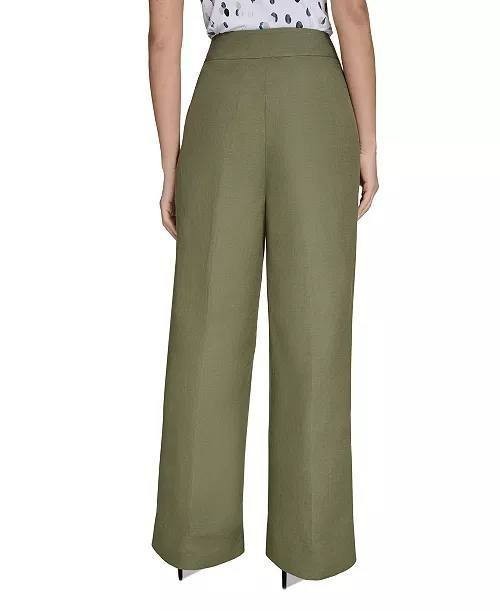 Calvin Klein High‑Rise Wide‑Leg Pants Olive Size16 NWT Modern Chic msrp$109