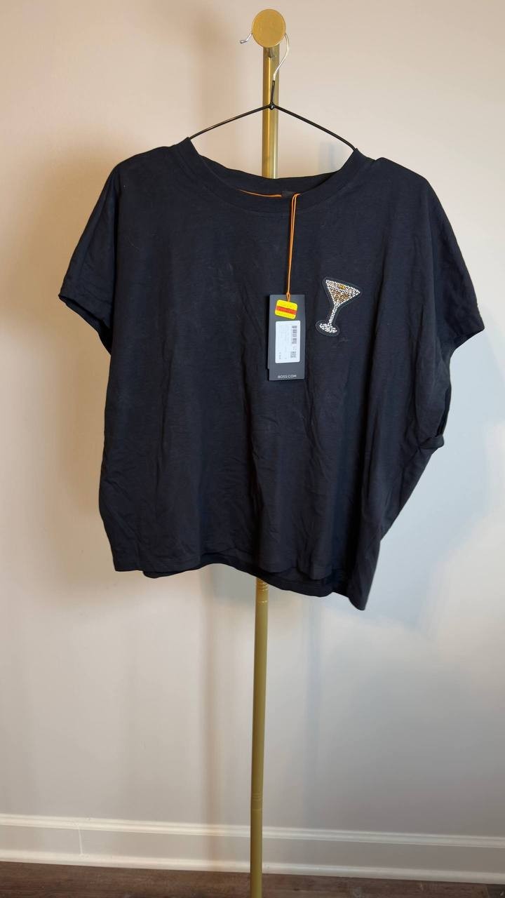 BOSS Orange Martini Appliqué Short‑Sleeve T‑Shirt Black L NWT $79