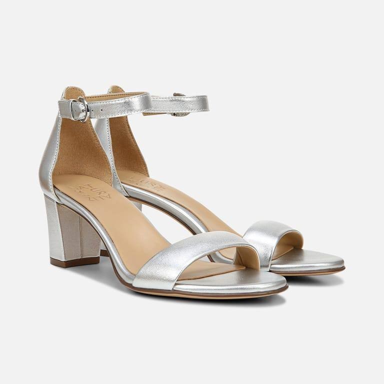 Naturalizer Women’s Vera Dress Sandal Silver 8.5M Leather MSRP $135 NWB