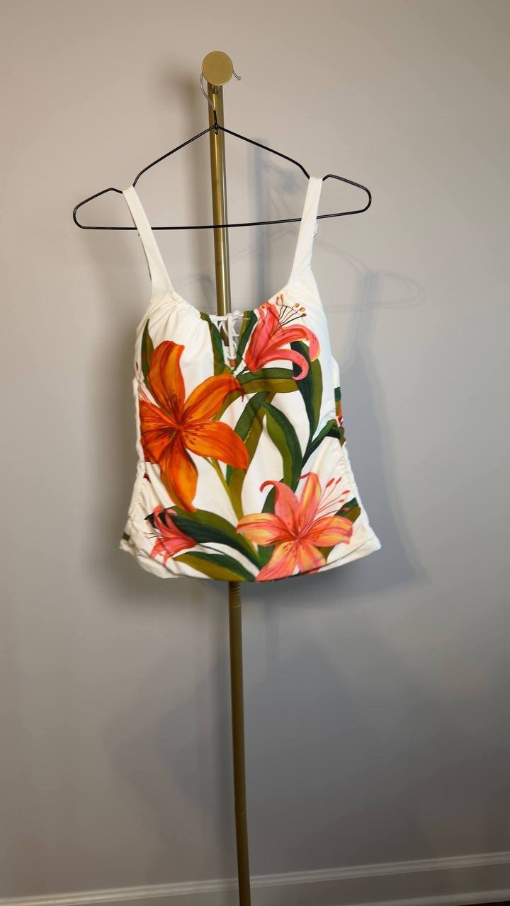 La Blanca Jungle Blossoms Tankini Top Multi 6 NWT $129