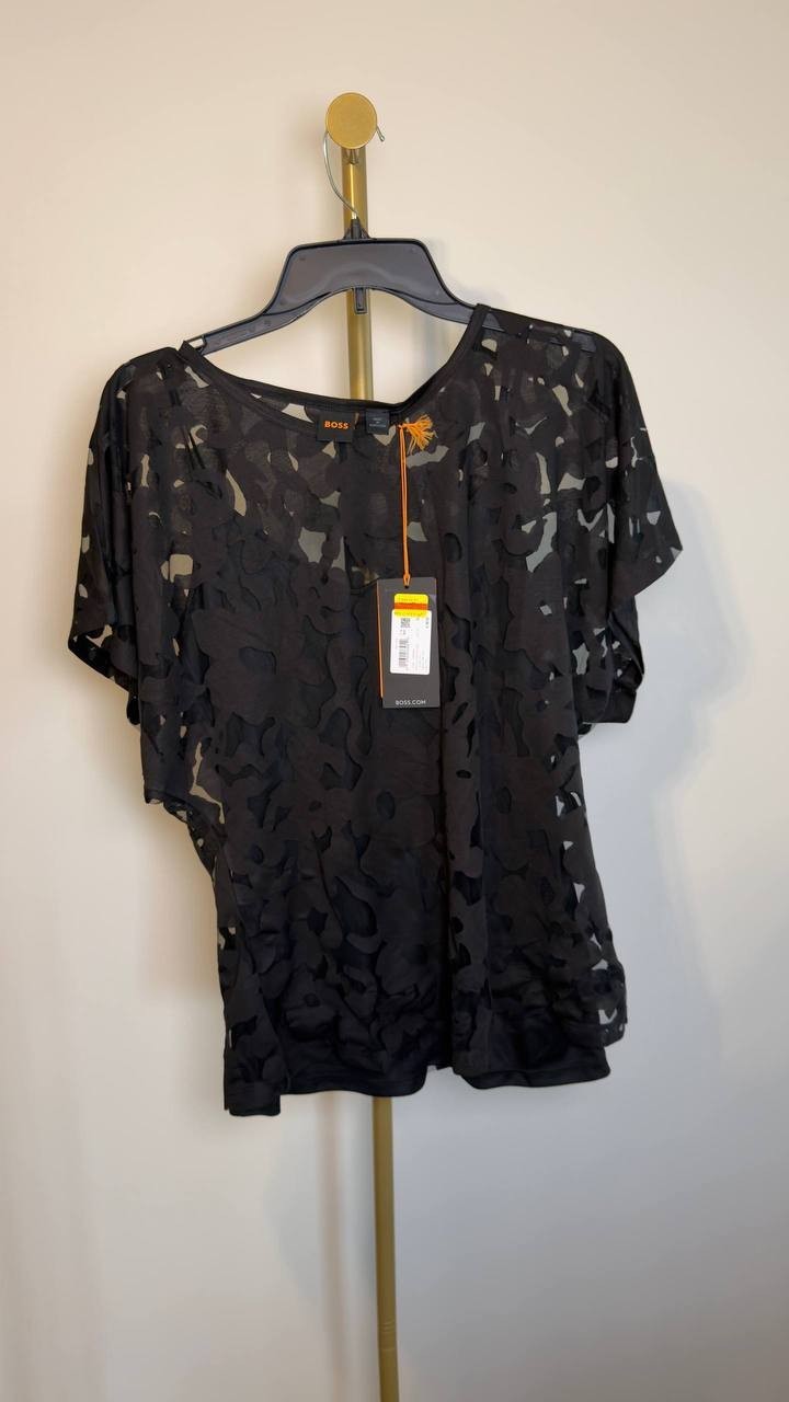 BOSS Orange Floral Lace Top Black XL NWT $99