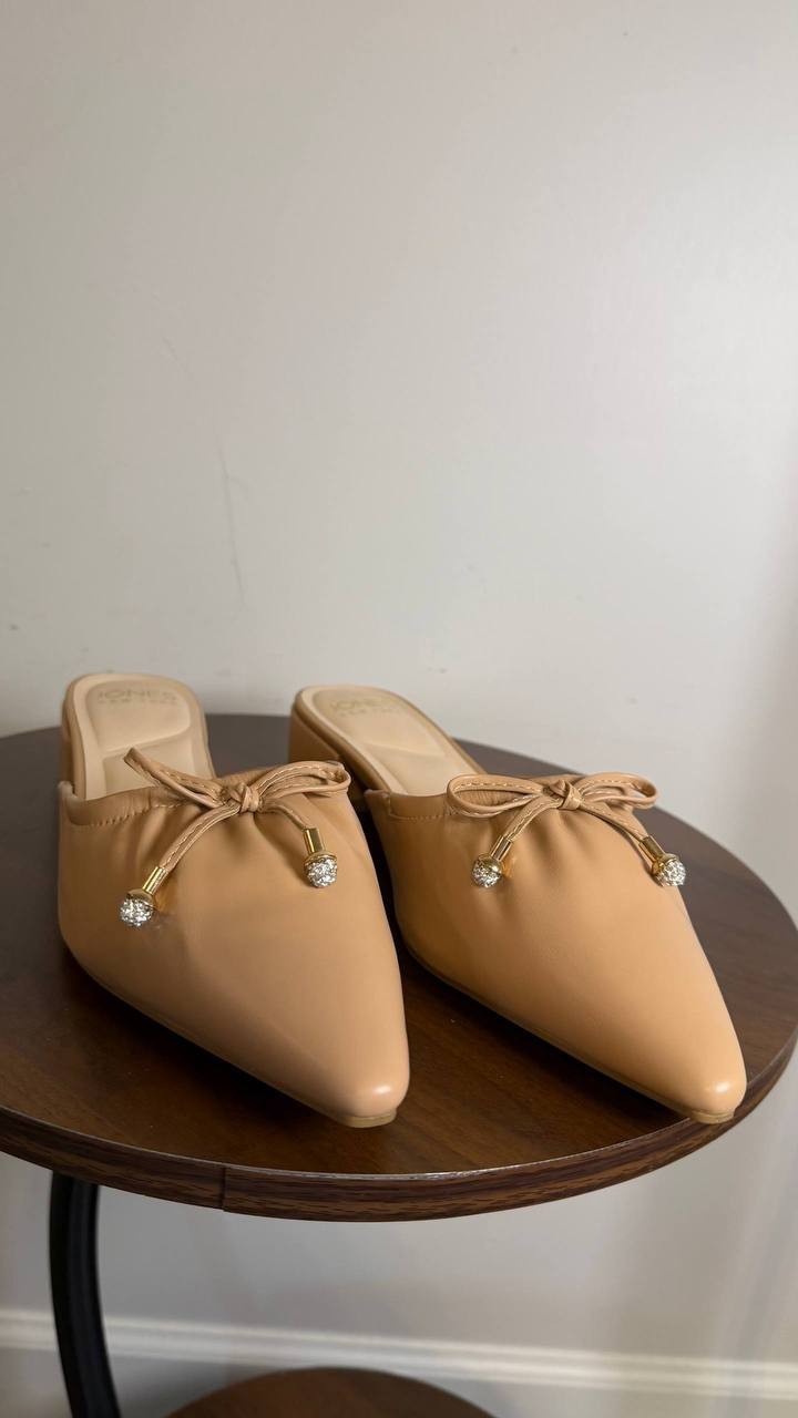 Jones New York Karise Pointed Toe Slip‑On Mules Natural Women’s 9M NWB $65