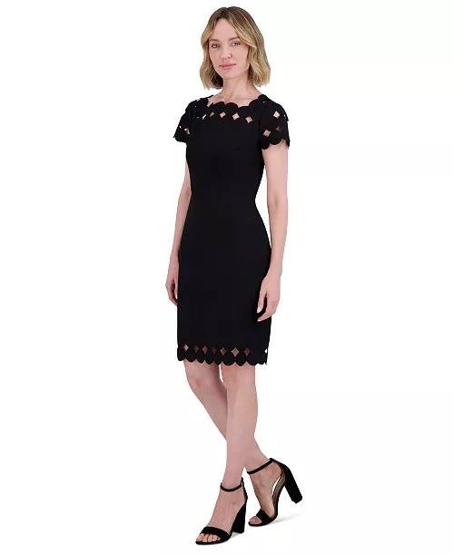 Vince Camuto Square‑Neck Cutout Shift Dress Black 10 NWT $168