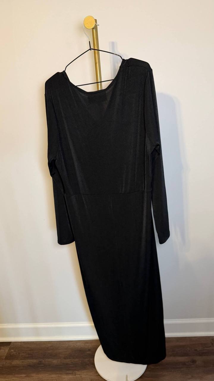 Nina Parker Plus Size Ruched Slinky Dress Black 2X NWT $99