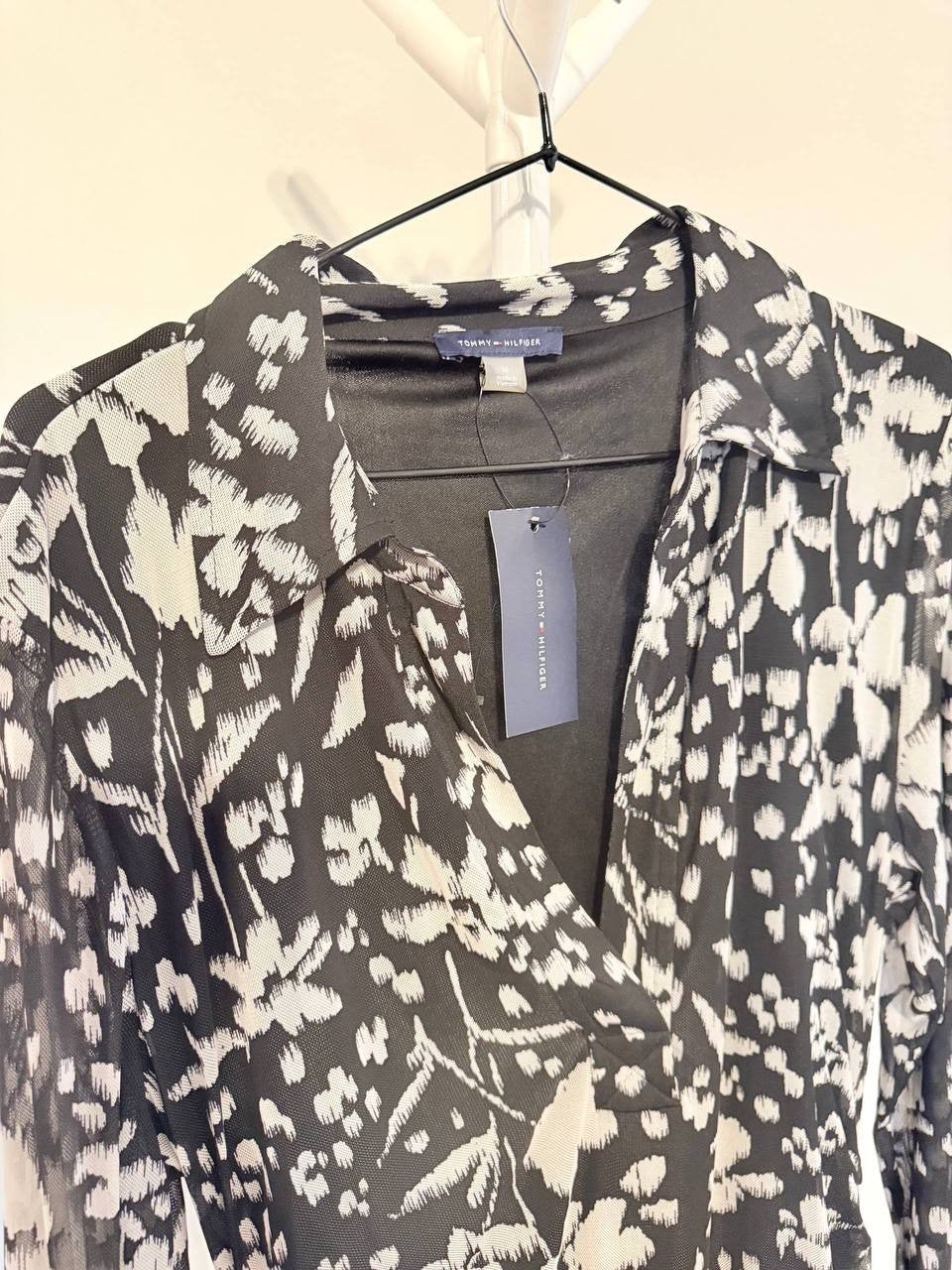 Tommy Hilfiger Floral Ruched Long Sleeve Dress – Size 16 – NWT – $119