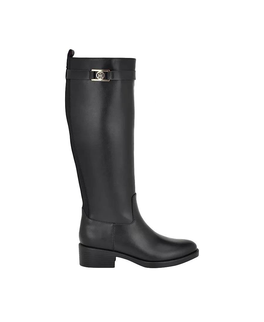 Tommy Hilfiger Iviann Boots 8M Black Tall Riding Almond Toe NIB msrp$159