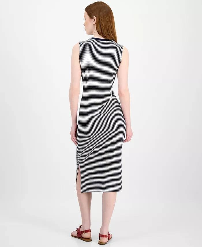 Tommy Hilfiger Striped Crossover Midi Dress – Size XL – NWT – $79.50