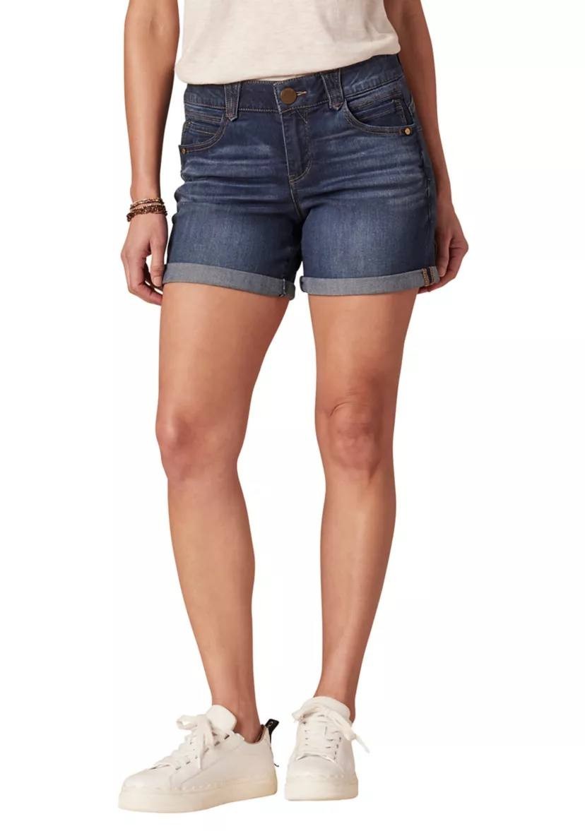 Democracy 5" Denim Roll Cuff Shorts Blue 12 NWT $68