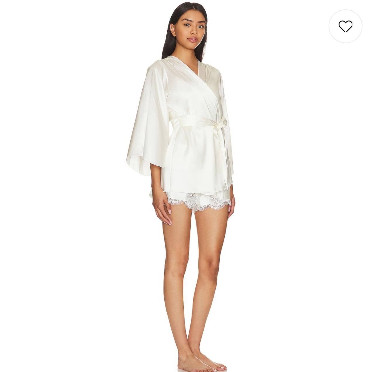 Fleur du Mal Embroidered Angel Sleeve Robe in Ivory – Size M/L – $445 Retail