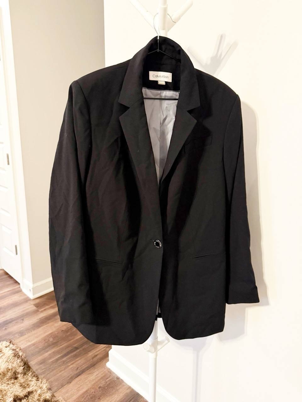 Calvin Klein Plus Size One‑Button Blazer – Black – Size 18W – NWOT – $129.97