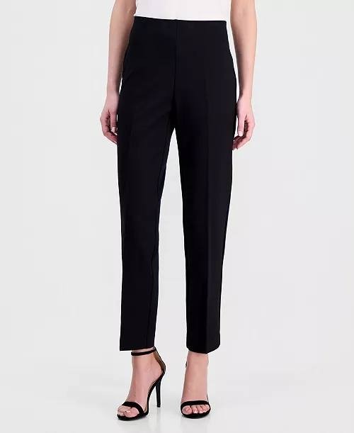 Anne Klein Compression Pull‑On Hollywood‑Waist Ankle Pants Black M NWT $79