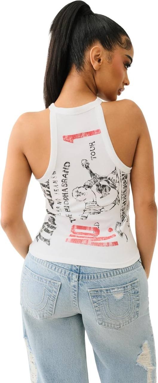 True Religion White Sleeveless Halter Vest Size XL NWT $59