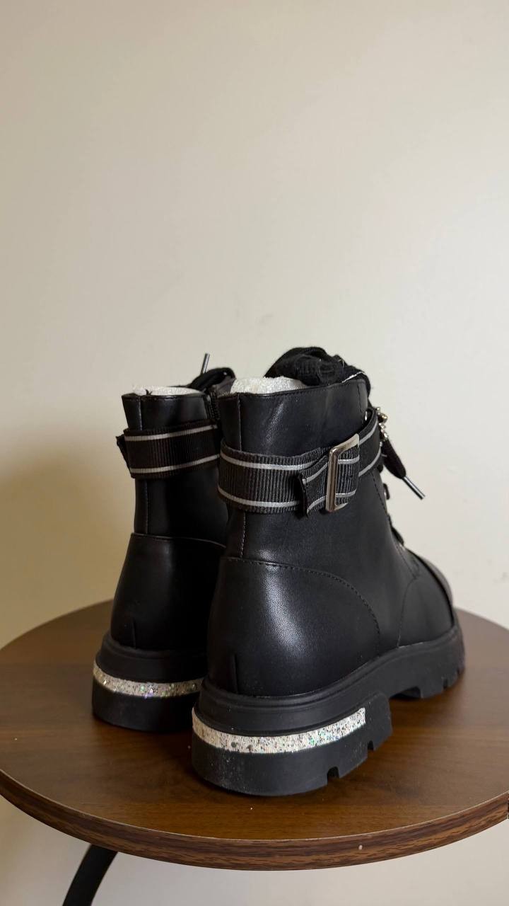 Jessica Simpson Black Polyurethane Moto Boots 3 New in Box MSRP $52