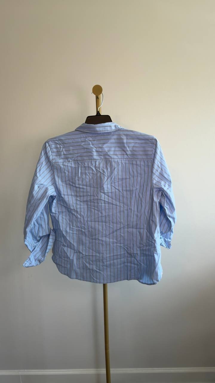 Tommy Hilfiger Classic Blue Striped Button Shirt Long Sleeve L NWT $69.50