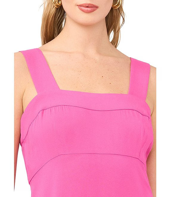 Vince Camuto Square Neck Smocked Back Maxi Dress M Plush Pink NWT $69