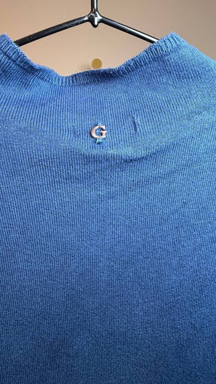 Guess Rhinestone Bodycon Mini Sweater Dress Cobalt Blue XL NWT $168