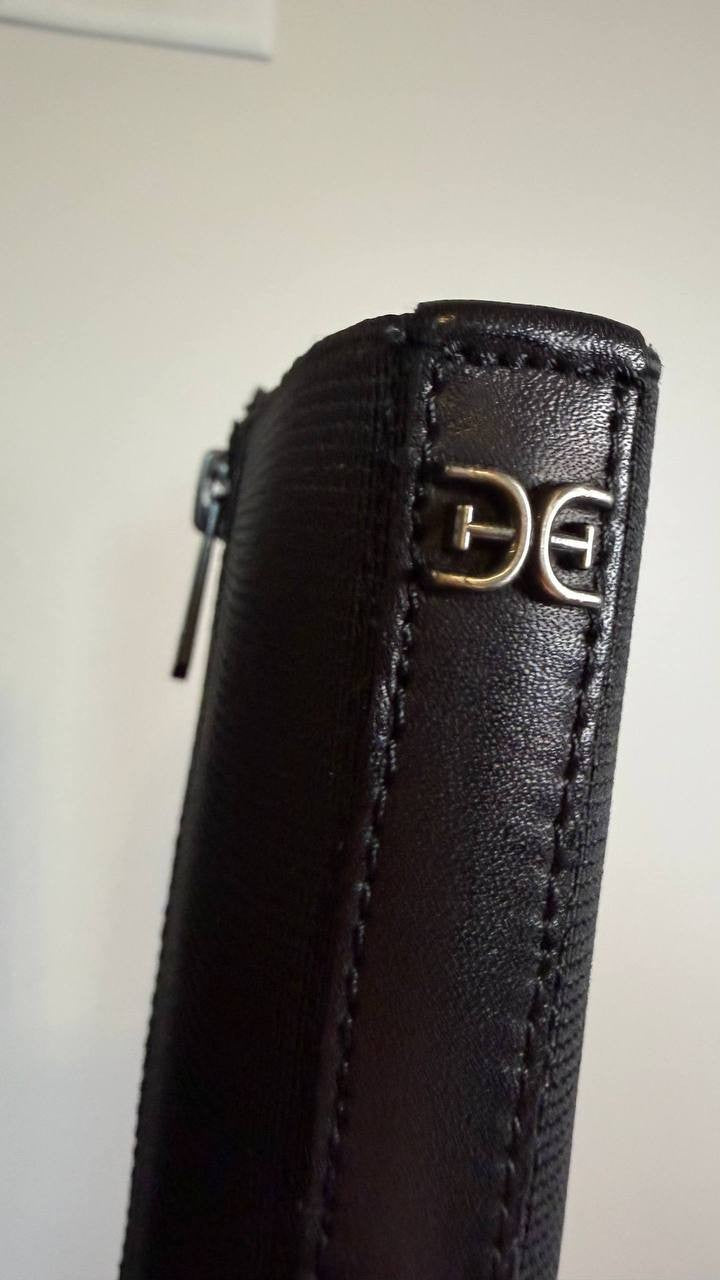 Sam Edelman Perin Boots 9M Black Leather Tall Round Toe Zip New In Box msrp$225
