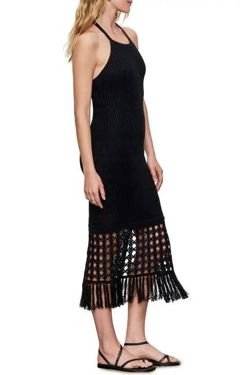 Sanctuary Promenade Open Stitch Halter Sweater Dress–Size S–Black–NWT–MSRP$189