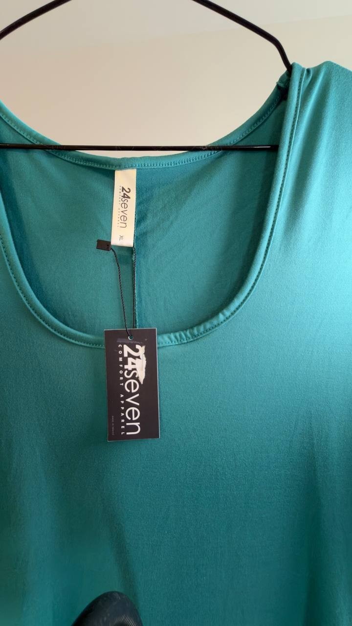 24seven Comfort Apparel Casual Maxi Dress Green XL NWT $57
