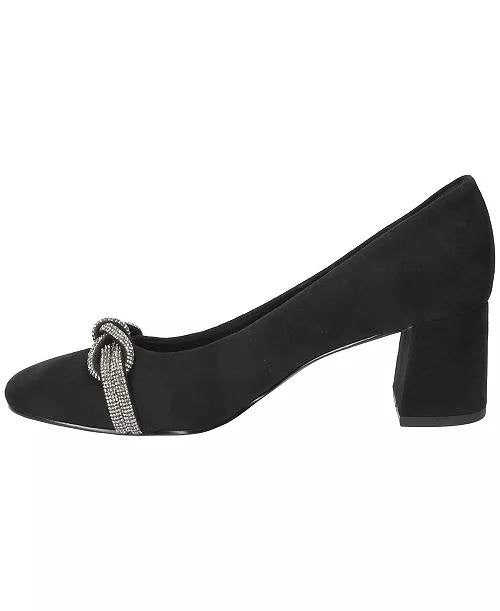 Bella Vita Marigold Pumps 8W Black Suede Square Toe Block Heel NIB msrp$115