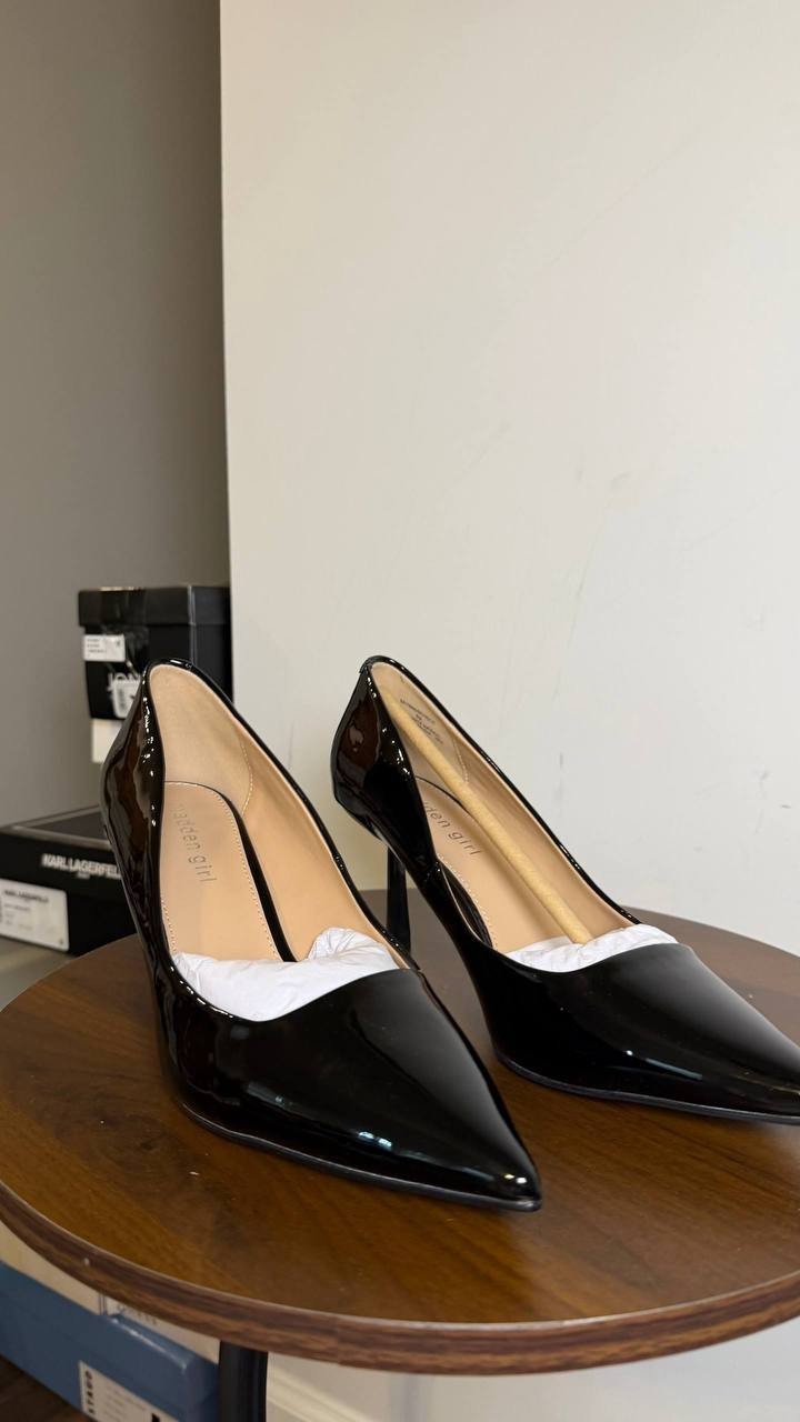 Madden Girl Black Patent Man‑Made Pointed Toe Pumps 8 New in Box MSRP $59