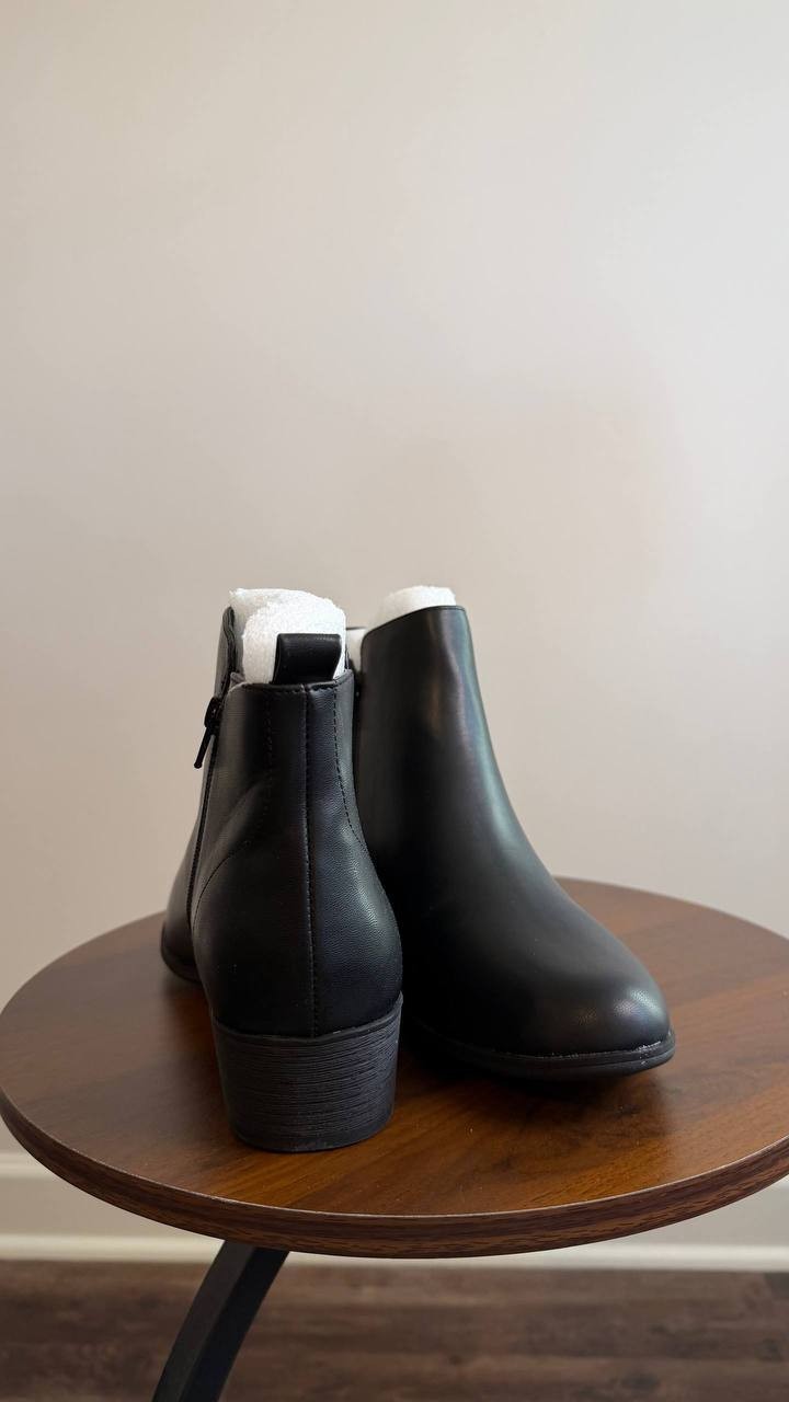 Style & Co Aidenn Block Heel Booties Black 8M Man‑Made $79.90 NWB