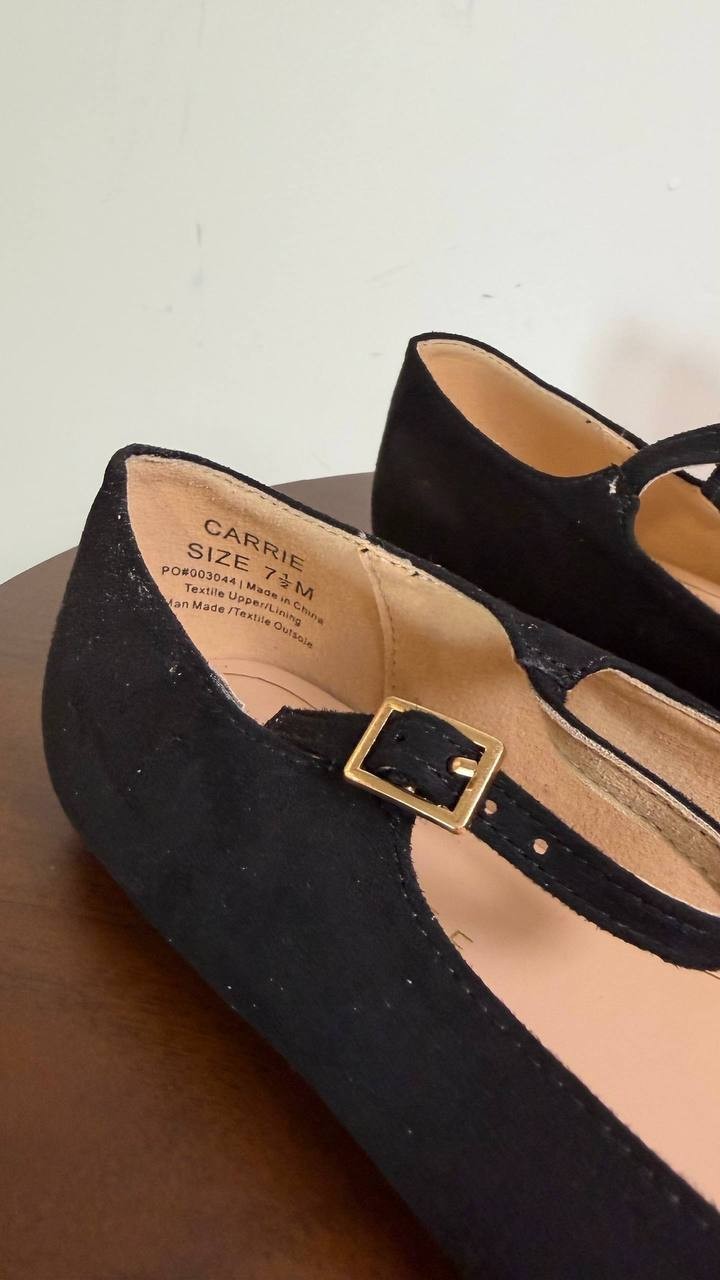Journee Collection Carrie Flats 7.5M Black PU Mary Jane NIB msrp$71.99