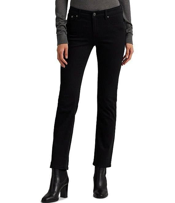Lauren Ralph Lauren Premier Shape Memory Straight Leg Jeans Black 4x32 NWT $125