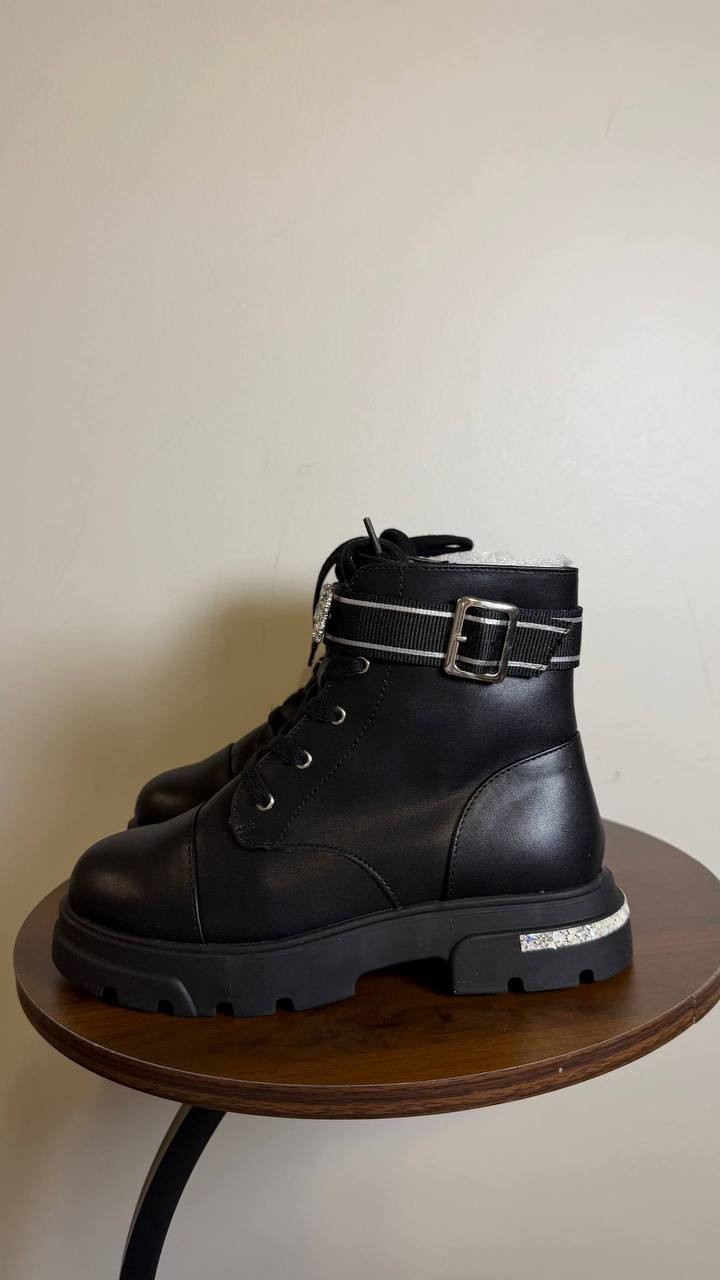 Jessica Simpson Black Polyurethane Moto Boots 3 New in Box MSRP $52