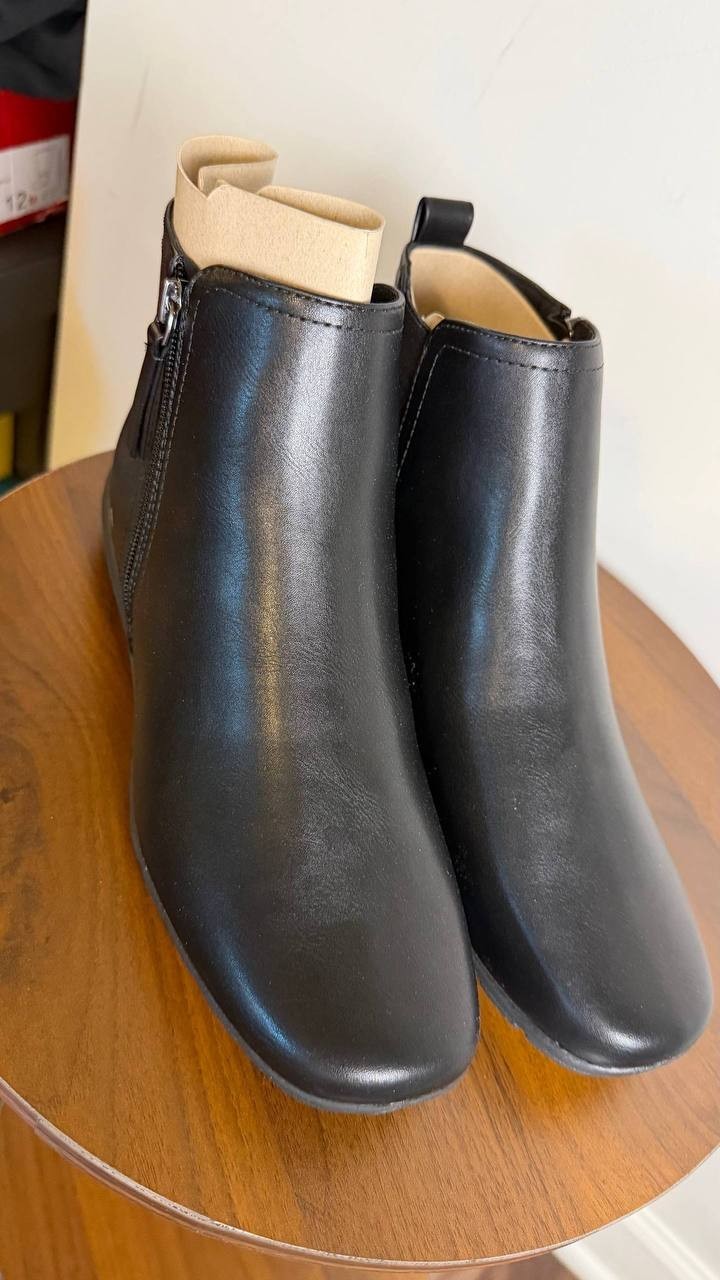 Easy Spirit Aleena Booties 9M Black Faux Leather Zip Round Toe NIB msrp$99