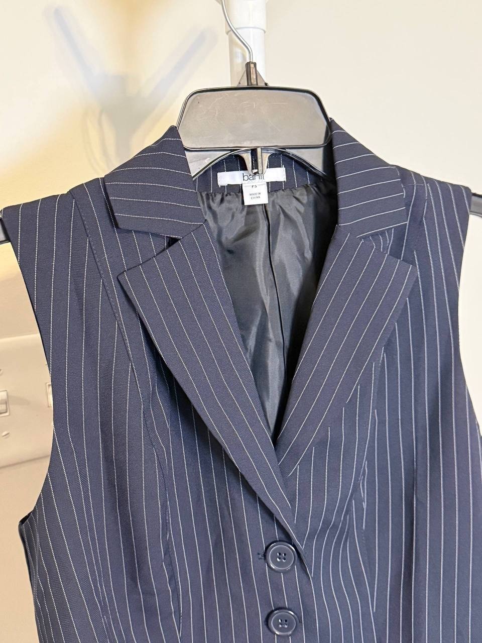 Bar III Petite Pinstriped Slim‑Fit Vest – Size SP – NWOT