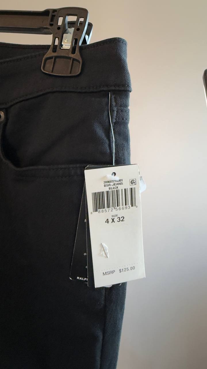 Lauren Ralph Lauren Premier Shape Memory Straight Leg Jeans Black 4x32 NWT $125