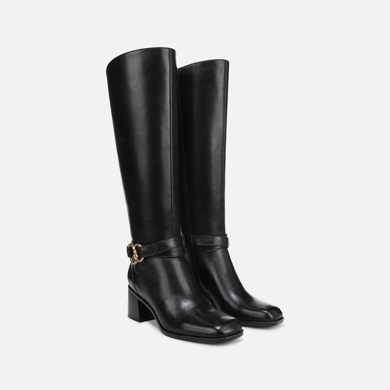 Naturalizer Isabeau Wide Calf Knee High Boots Black 9M Leather $290 NWB