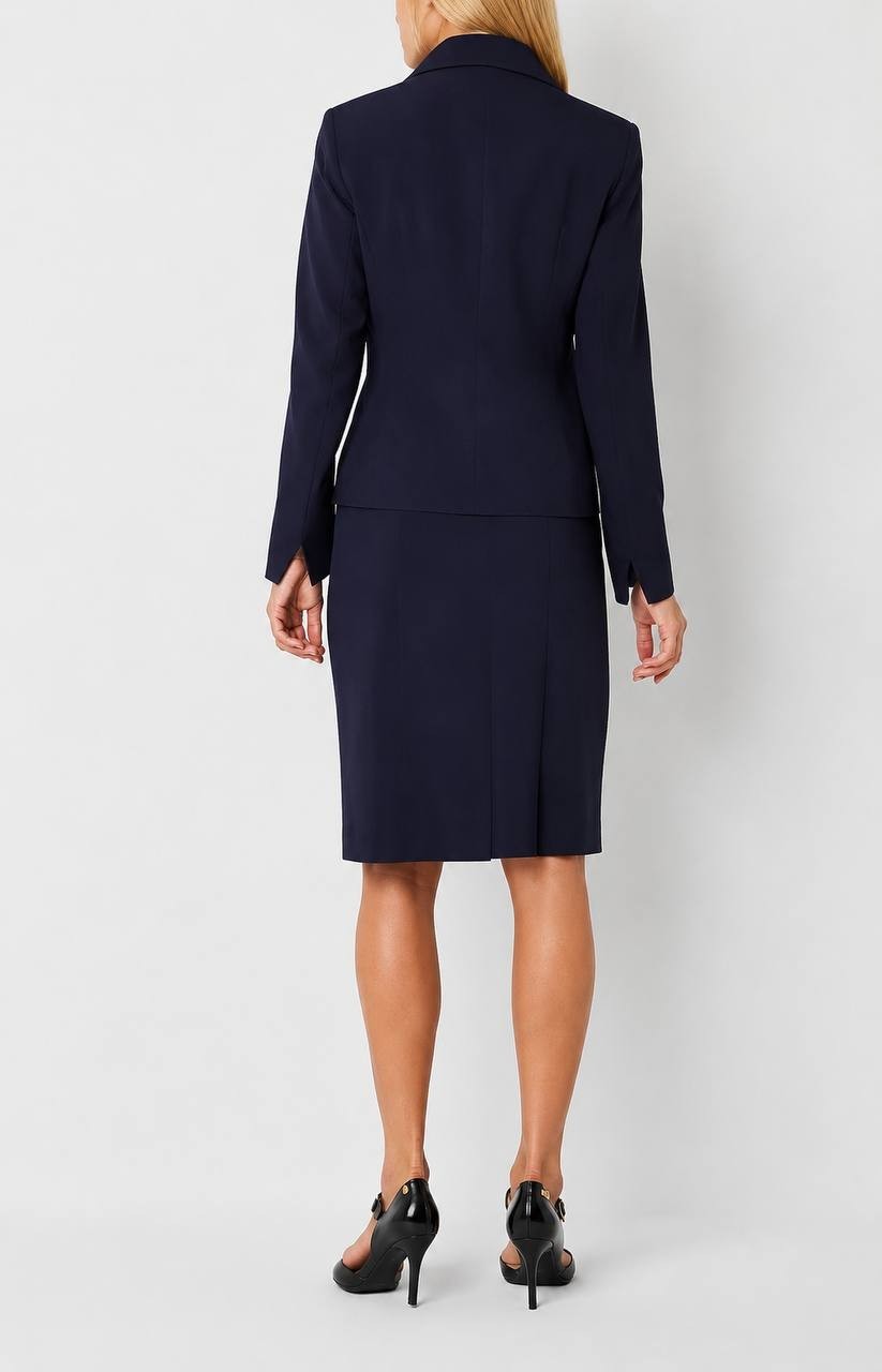Le Suit 2‑Pc Knee Length Skirt Suit Navy 10P NWT $140