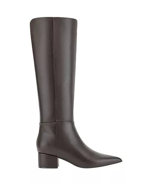 Marc Fisher Toe Tall Boots 10M Dark Brown Man‑Made New in Box MSRP $179