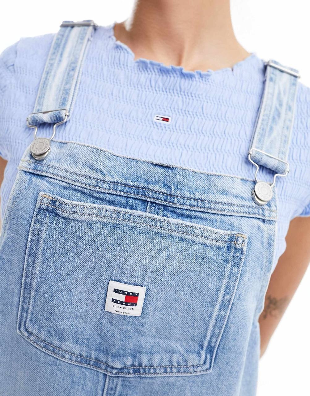 Tommy Jeans Denim Pinafore Dress – Size XL – NWT – Light Wash