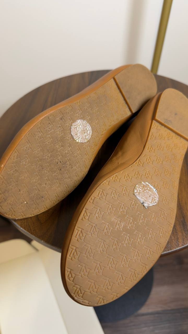 Lauren  Ralph  Lauren  Ballet  Flats  Deep  Saddle  Tan  8  B   $125