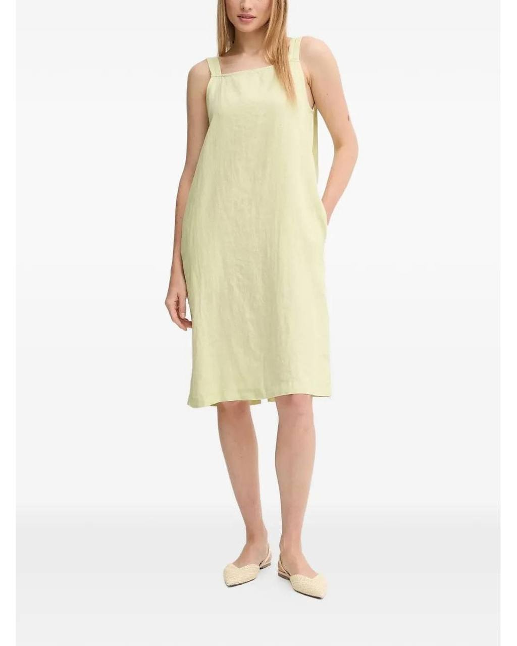 DKNY Sleeveless Square-Neck Midi Dress Tea Green S NWT $129
