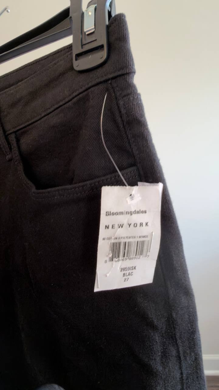 L’AGENCE Scottie Women’s High‑Rise Wide‑Leg Jeans Black 27 NWT $225