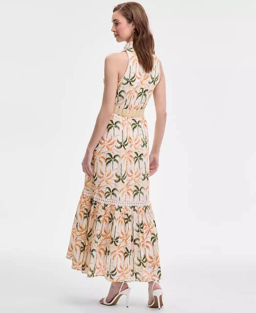 Taylor Printed Taffeta‑Belt Sleeveless A‑Line Dress Multi 16 NWOT $138